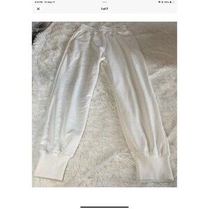 Yovela Women's Jogger Sweatpants Size Medium White Pockets NEW W/TAGS